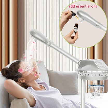 Professional Facial Steamer for Deep Hydration,2in1 Ozone Face Steamer with 5X Magnifying Lamp,Suitable for Home Use or Beauty Spa Deep Cleansing and Hydration