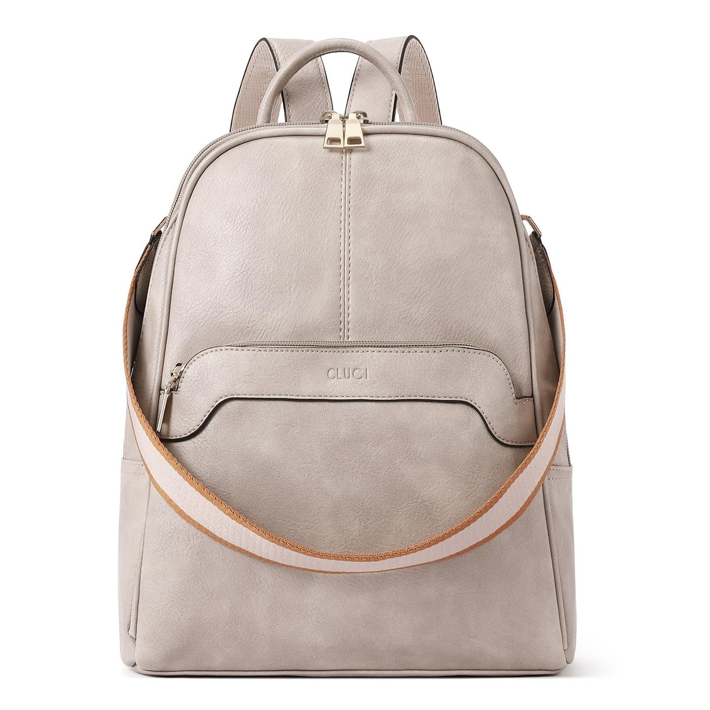 CLUCI Small Backpack for Women, Womens Backpack PU Backpack Purse for Women Leather Convertible Travel Backpack Shoulder Bags