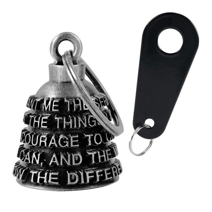 Motorcycle Bells for Biker Good Luck Riding Bells Guardian Biker Bells with Hanger Motorcycle Accessory or Keychain for Luck (God Grant me The Serenity, Courage and The Wisdom)