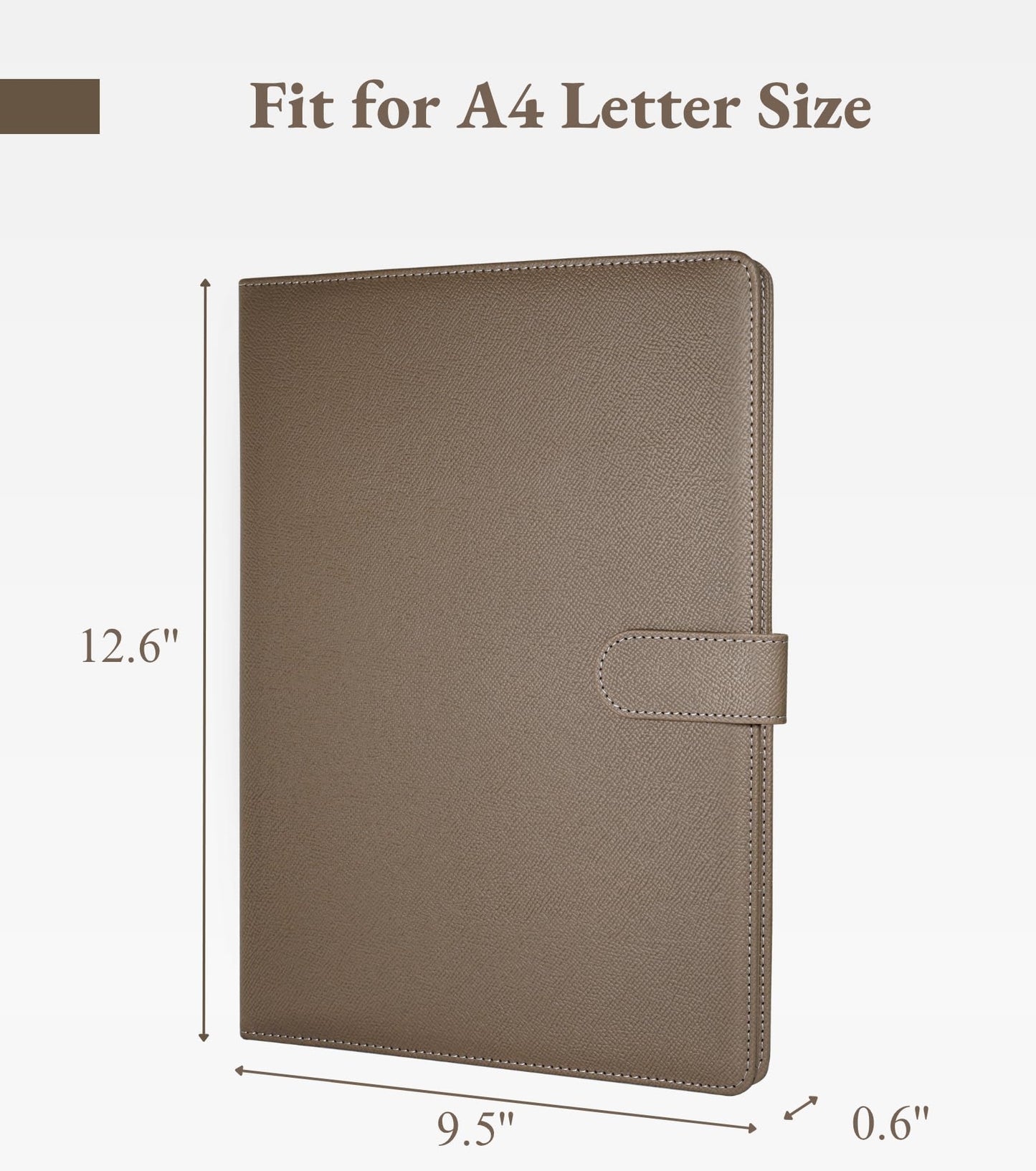Zreal Padfolio Portfolio for Women and Men, Faux Leather Clipboard Folder with Document Organizer, Business Card & Pen Holder, Fits A4 Letter Size Legal pad for Work, Office & Conference (Taupe)