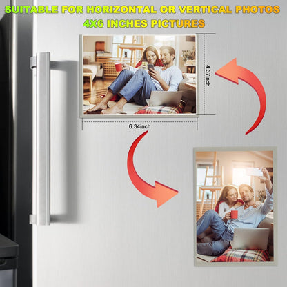 Sliver-Grey Magnetic Picture Frame 4X6 for Refrigerator 10 Pack,Photo Magnets Sleeves