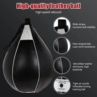 Heavy-Duty Adjustable Speed Bag Platform, 24-Inch Wall Mount Boxing Kit with 360° Swivel for Professional Home Gym Training