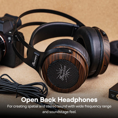 Linsoul Kiwi Ears Altruva Over Ear Headphone, Hi-Fi 50mm Dynamic Driver Monitoring Headphones, Wired Gaming Headset, Open-Back Stereo Headphones for Studio Engineer Audiophile Gaming (Blackwood)
