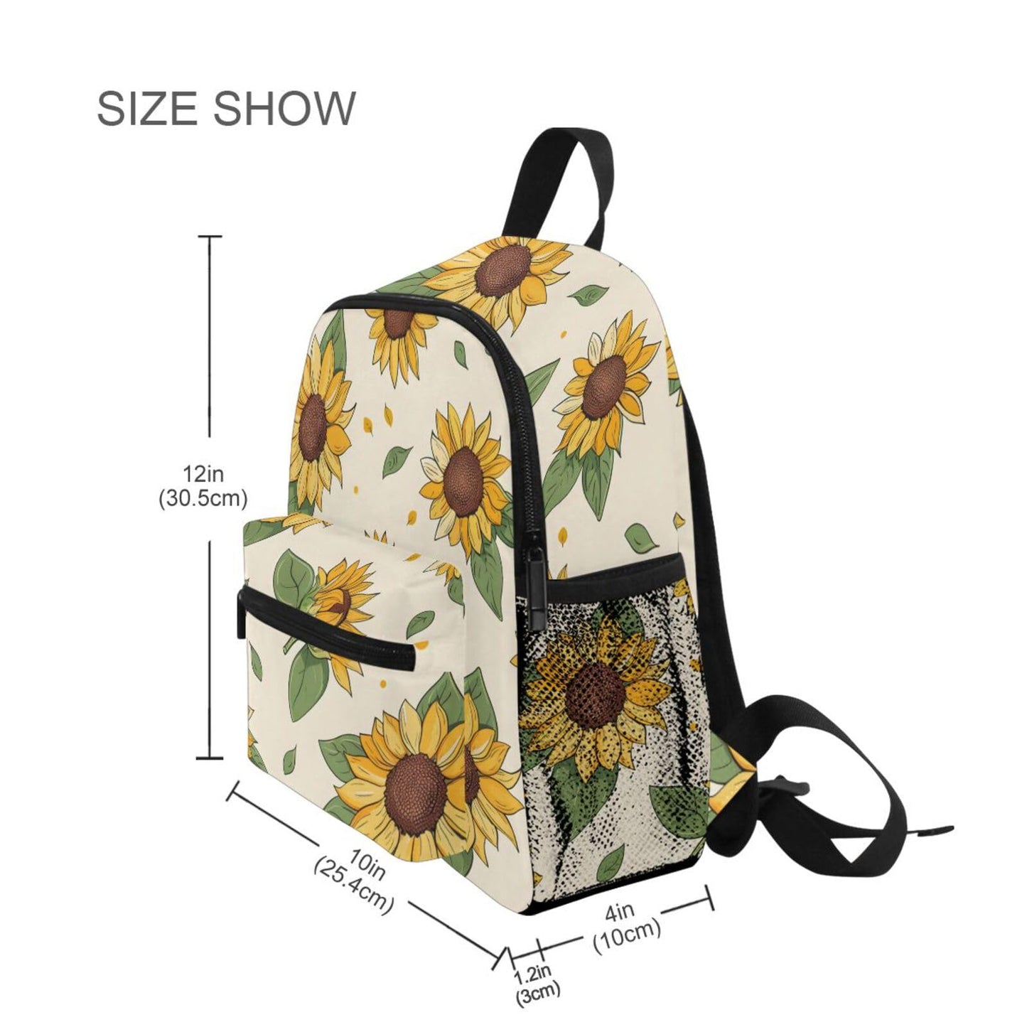BOENLE Toddler Backpack Retro Sunflower Leaves Kids Backpacks for Boys Girls 3-8 Kindergarten Preschool Backpack
