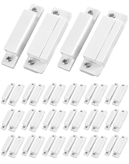 QWORK MC-31 Wired Surface-Mounted NC Magnetic Door Window Contact Sensor Alarm Reed Switch, White, Pack of 5 with 20 Screws