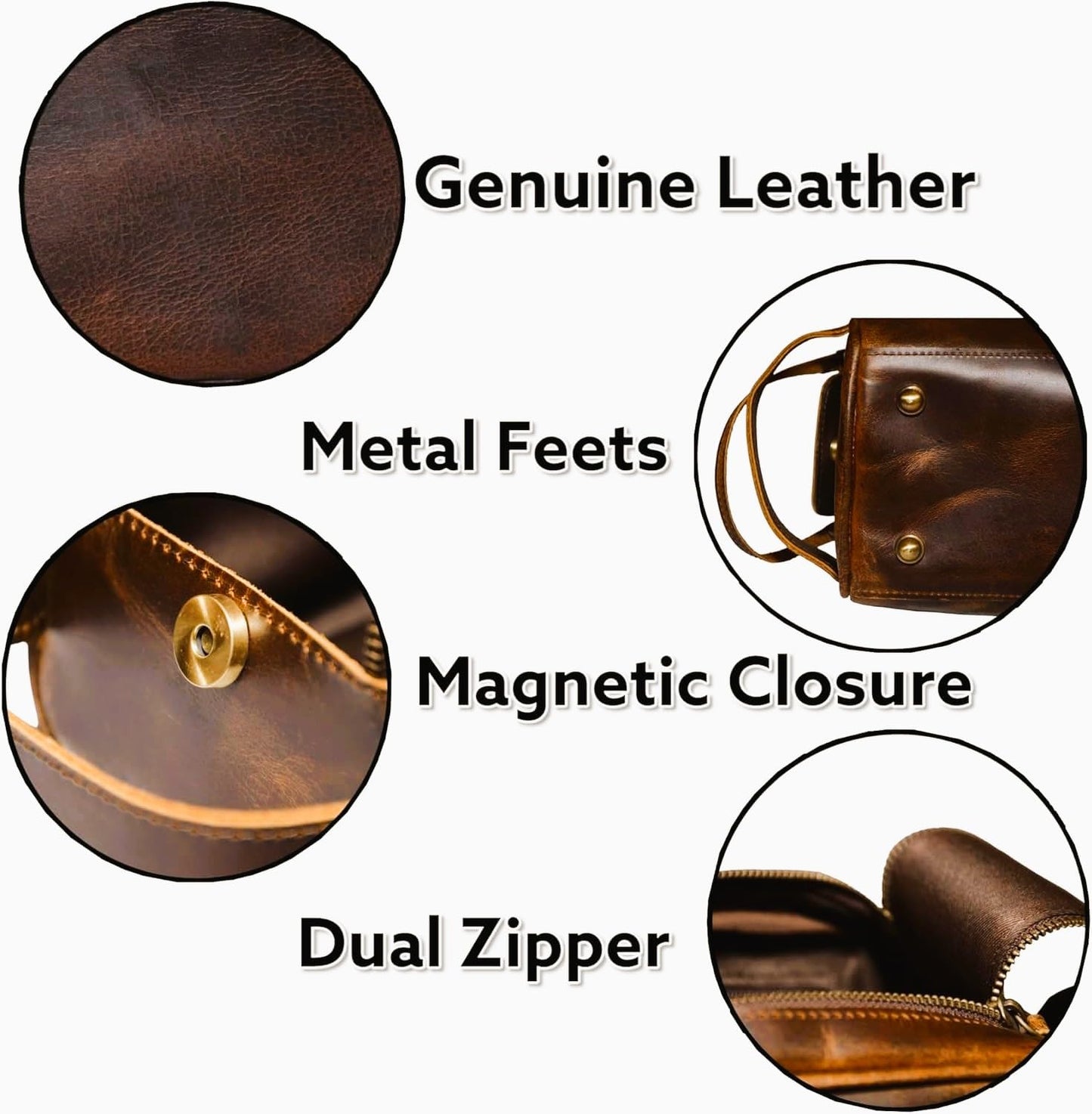 MILITARIA STUFFS Premium Leather Toiletry Bag Travel Kit Unisex,Travel Mens Toiletry Bag,Mens Leather Shaving Bag, Handcrafted Vintage Shaving - Kit (Combo of 4 Items)
