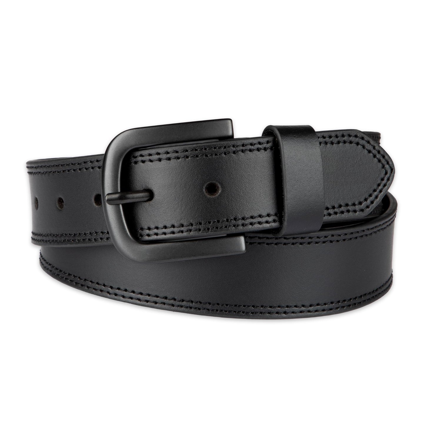 Dickies mens 100% Leather Jeans With Stitch Design and Prong Buckle Belt, Black, 42 Waist 40 US