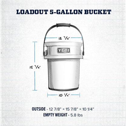 YETI Loadout 5-Gallon Bucket, Impact Resistant Fishing/Utility Bucket, Royal Blue