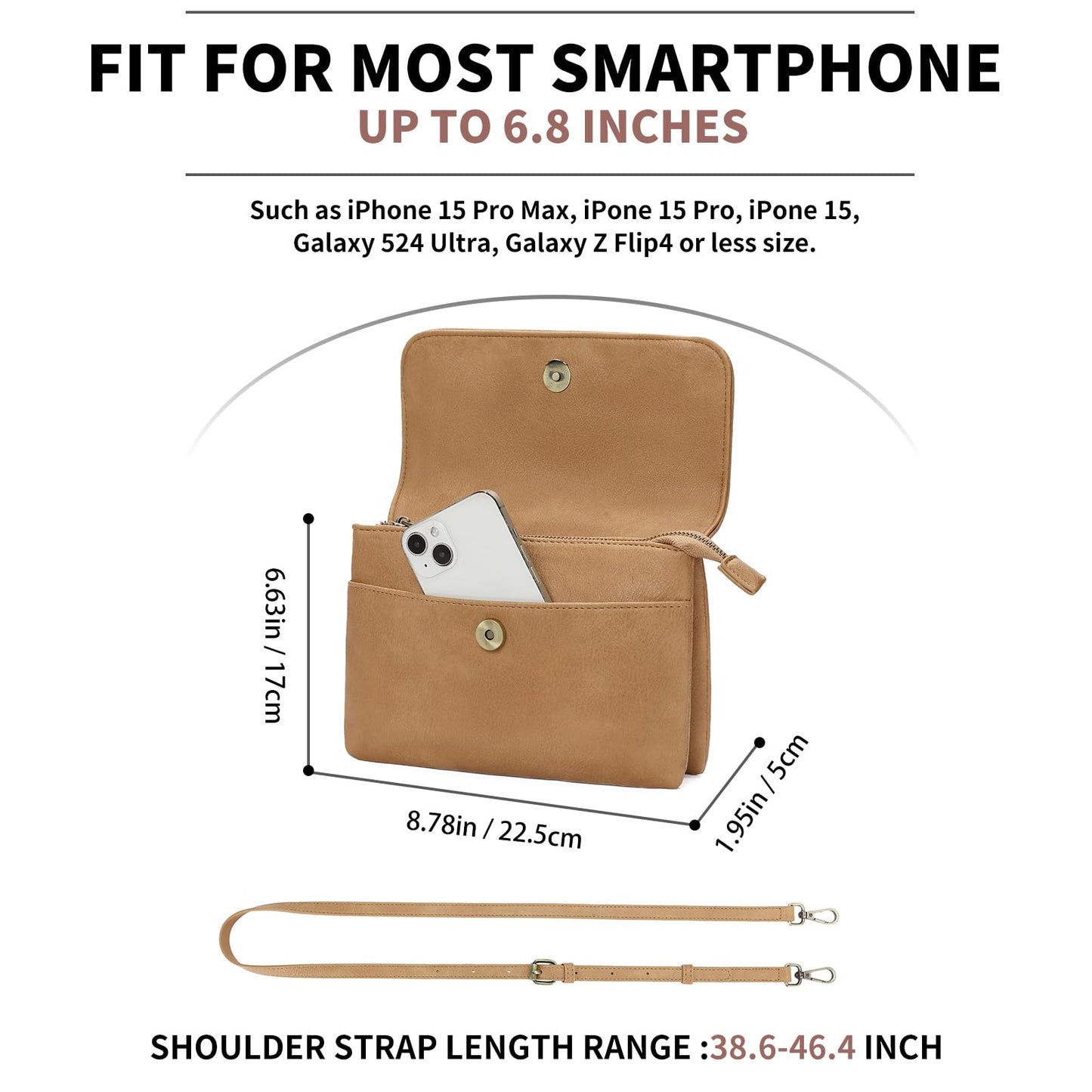 GAEKEAO Crossbody Bags for Women Vegan Leather Small Cell Phone Purse Shoulder Handbags with Credit Card Slots