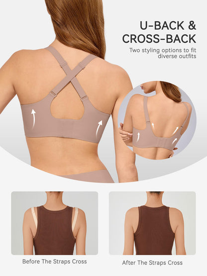 LUCKMEEY Bras for Women No Underwire Wireless Bras - Seamless Push Up Full Coverage Bralettes Comfortable Everyday Bra