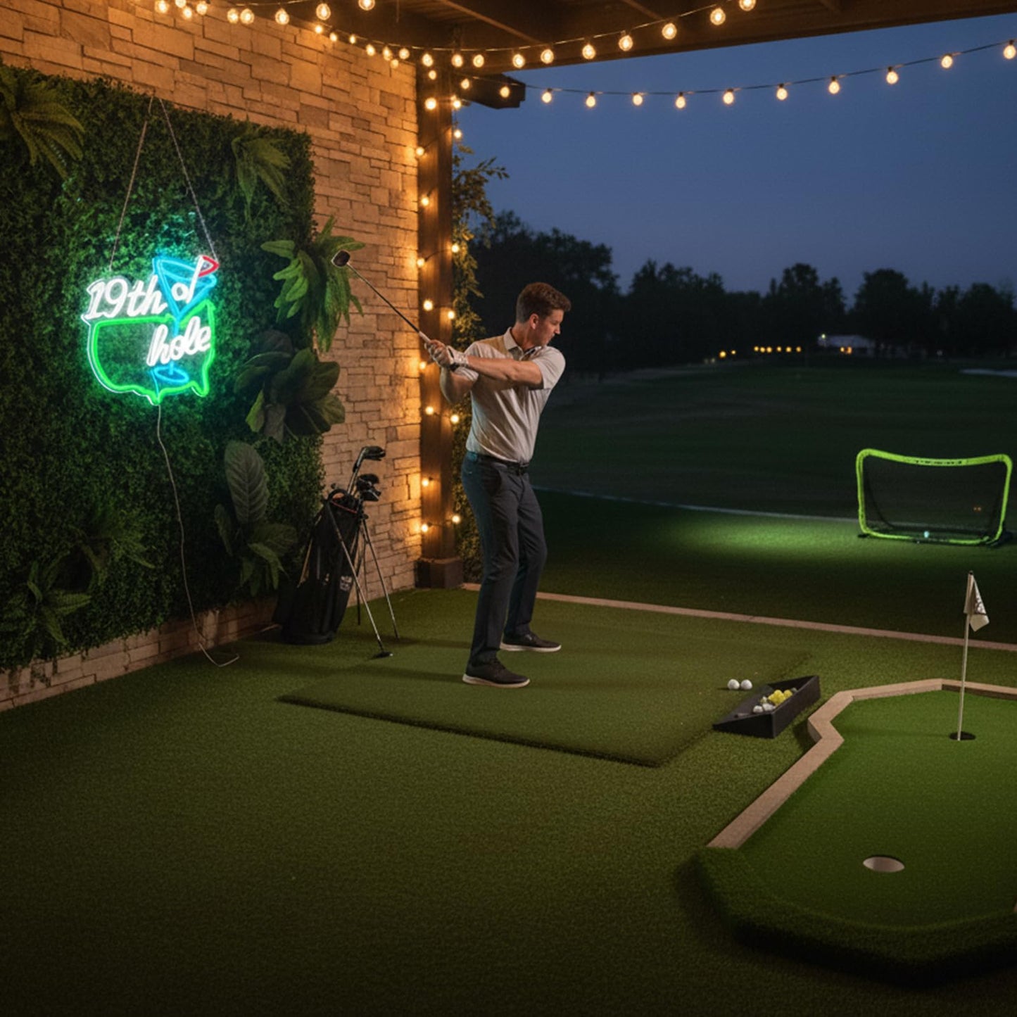 Zontruxe Golf Neon Sign for Wall Decor, Dimmable LED Golf Wall Lamp with 19th Hole Letter Sign, Light Up Sign for Man Cave, Bedroom, Office, Gym, Club, Party, Bar, Park, Birthday Gifts, 15 x 13 in