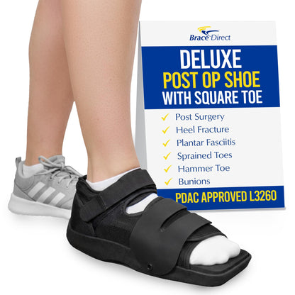 Brace Align Deluxe Post Op Shoe - Adjustable Medical Support for Broken Toes, Foot Injuries, Fractures, Bunions and Surgical Recovery L3260 - Size S (Men’s US 7.5-9 / Women’s US 8.5-10)