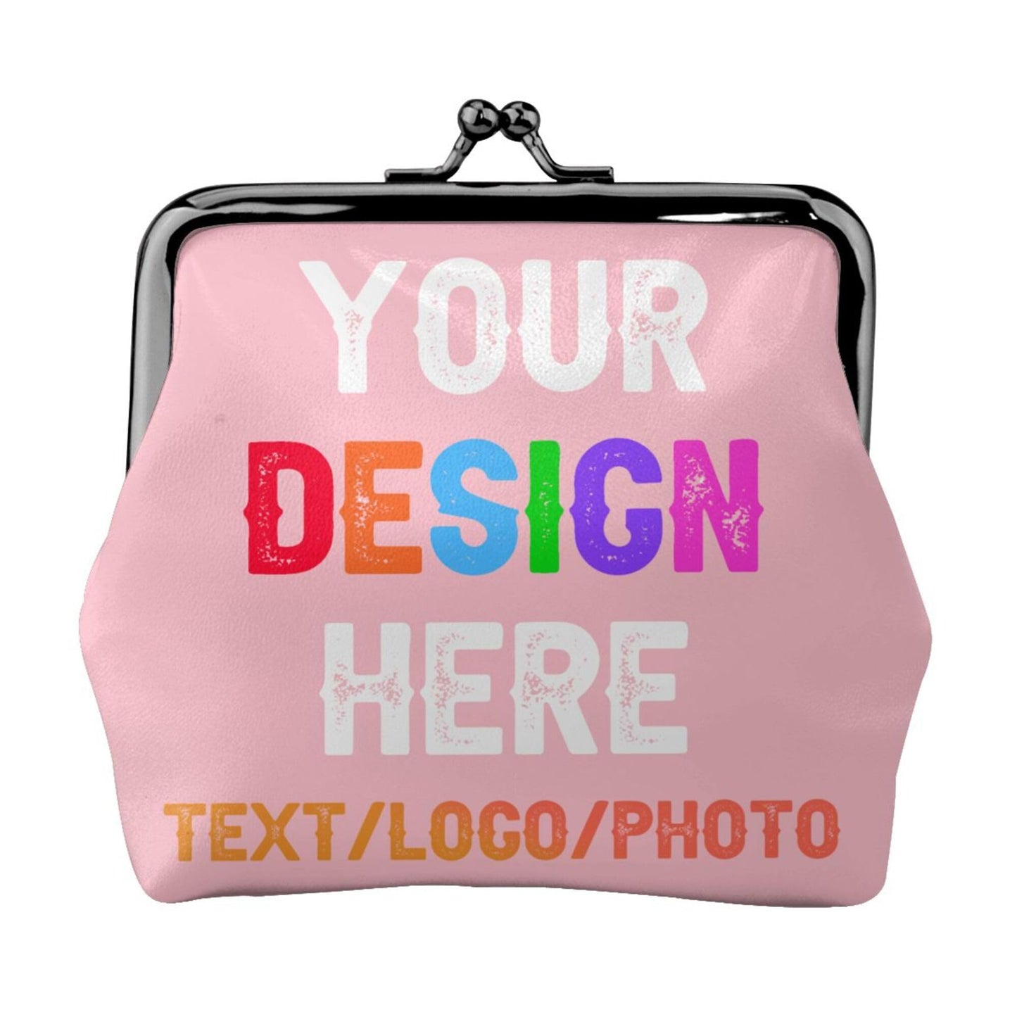 Custom Coin Purse Add Text Photo Logo,Personalized Coin Pouch Leather Wallet For Women,Pink