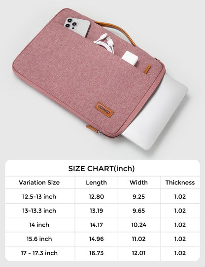 DOMISO 15.6 inch Laptop Case Sleeve Protective Cover Compatible with 16 inch MacBook Pro M4 M3 M2/Pro Max,15.6-16 inch HP Dell ASUS Lenovo Chromebook,Waterproof Computer Cases Bag with Handle,Pink