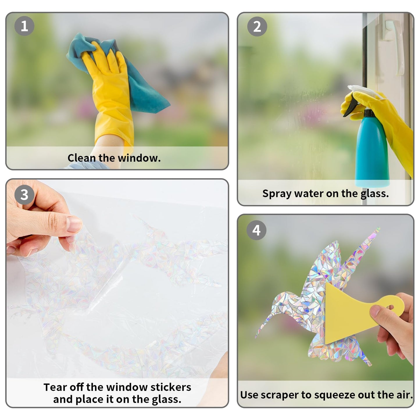 Window Decals to Prevent Bird Strikes, 24 Pieces Window Clings Stickers for Birds Strike Prevention (Bird)