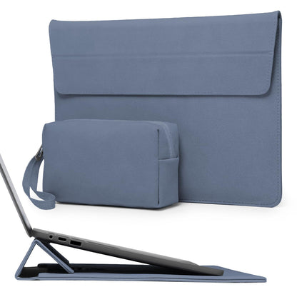 HYZUO 13.3-14 Inch Laptop Sleeve Case Bag with Adjustable Stand for MacBook Pro 14 M5/M4/M3/M2/M1 Pro/Max A3426 A3427 2026-2021, MacBook Air/Pro 13.3, 13.8-13.5 Surface Laptop, Haze Blue