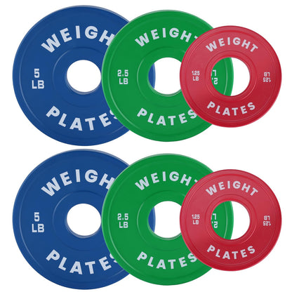 GarveeTech Fractional Bumper Plates 2-Inch - Rubber Coated Weight Plates Set (1.25LB-37.5LB) | Small Change Plates for Olymp Barbell | Home Gym Strength Training & Weightlifting Accessories