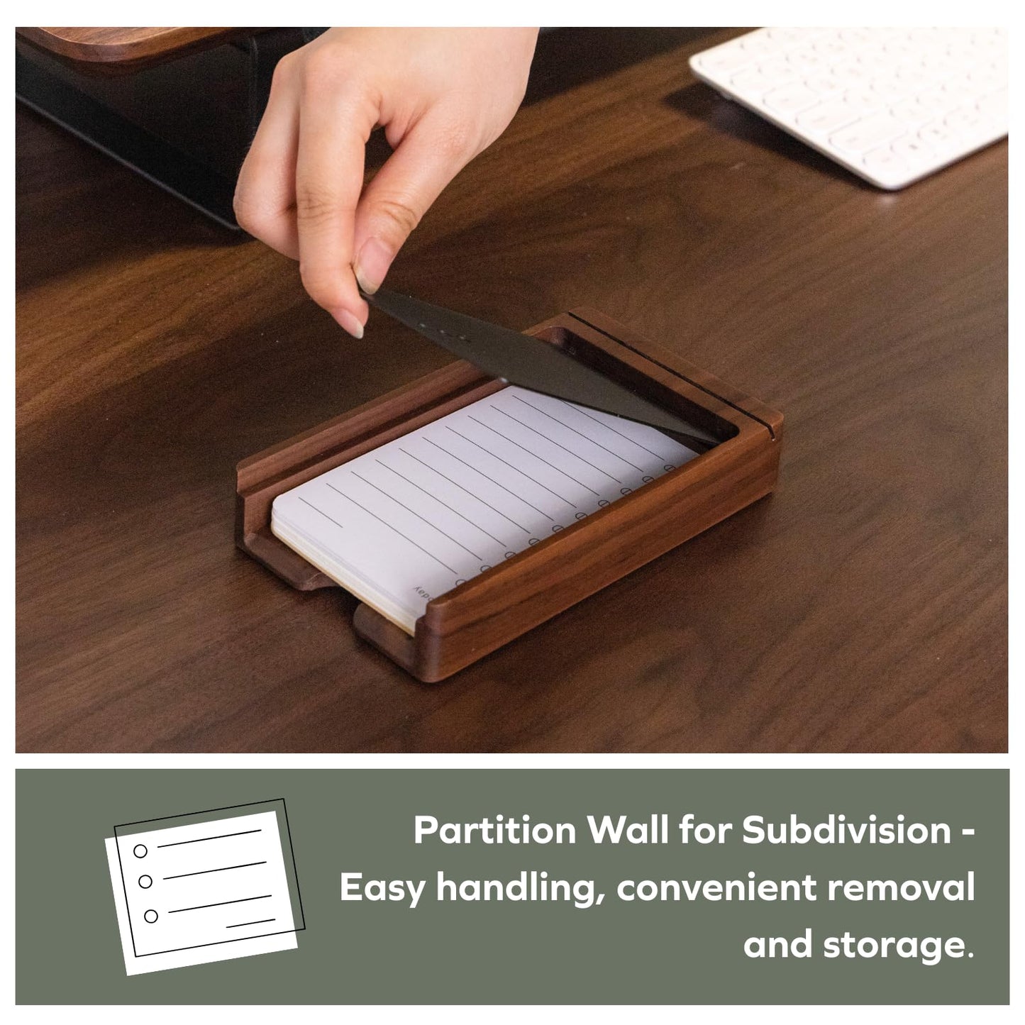 muso wood Daily To Do List Planner with Walnut Stand - 100 To Do List Cards - Undated Daily Planner Notepad for Desk Accessories and Supplies, Enhanced Productivity, Work Office Accessories