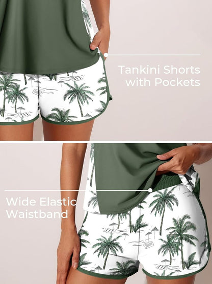 Tankini Swimsuits for Women - Tummy Control Two-Piece with Sporty Pockets | Summer Mae