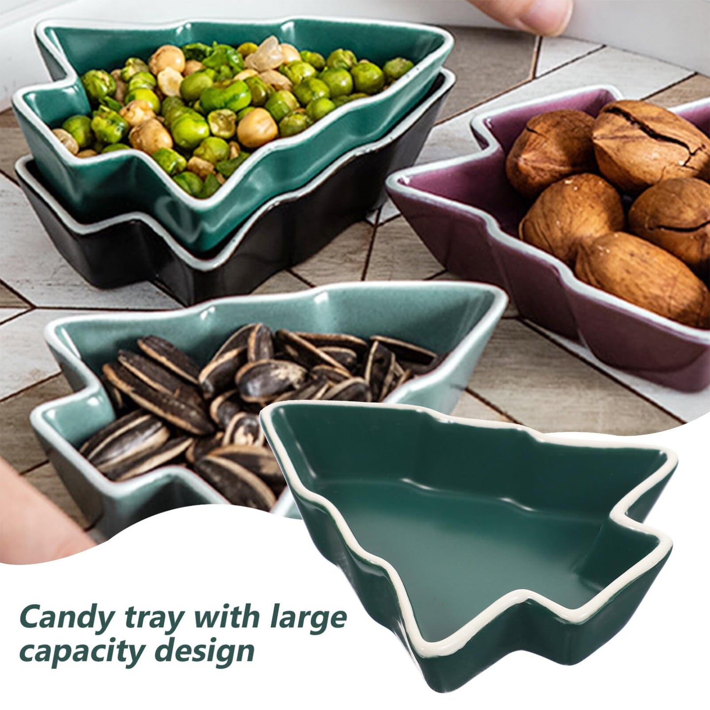 UPKOCH 2pcs Christmas Sauce Dish Christmas Candy Dish Multi-Function Trays Household Dishes Snack Containers Containers Convenient S Ceramic Dishes Household Plates Trays Dry Fruit