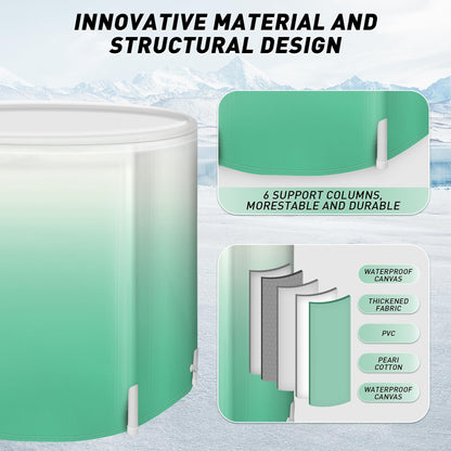 KAERMU Portable Foldable Bathtub - Create Your Spa Anywhere for Adventure & Relaxation | Collapsible Adult Soaking Tub for Camping, Van Life, Apartments | Durable, Leak-Proof PVC (Green Gradient)