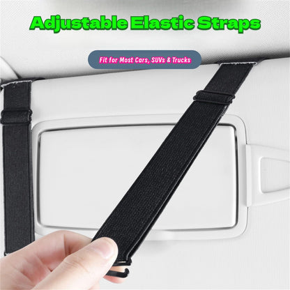 WiiLemz Car Visor Organizer, Multi-Pocket Sunvisor Storage with Sunglass Holder, Document Holder and Visor Card Clip, Fit for AUTO SUV & Truck, Leather Car Accessories Interior (Pink)