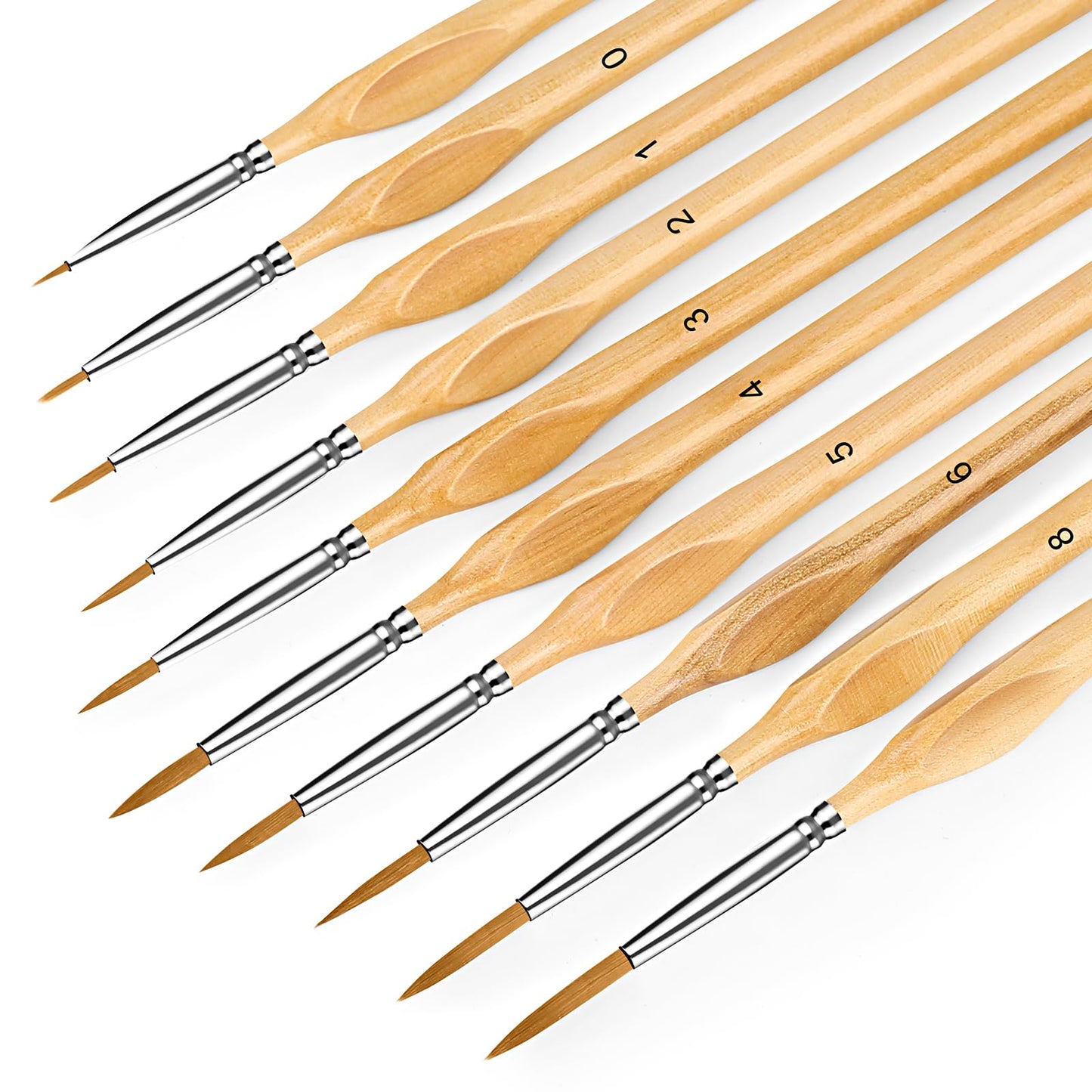 Miniature Paint Brushes, 10PC Fine Detail Paint Brush Set, Small Painting Brushes for Art, Crafts, Acrylic, Watercolor, Oil, Model, Face, Paint by Number, Figurine-Wood