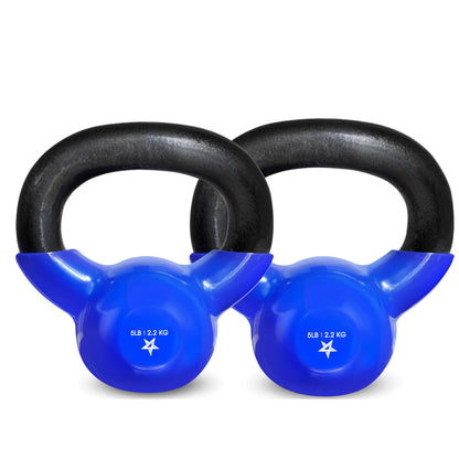 Yes4All Kettlebell, 5-100 LB Vinyl Coated Cast Iron Strength Training Kettlebells for Home Gym Exercises, Fitness, Full Body Workout Equipment, Push Ups, and Grip Strength