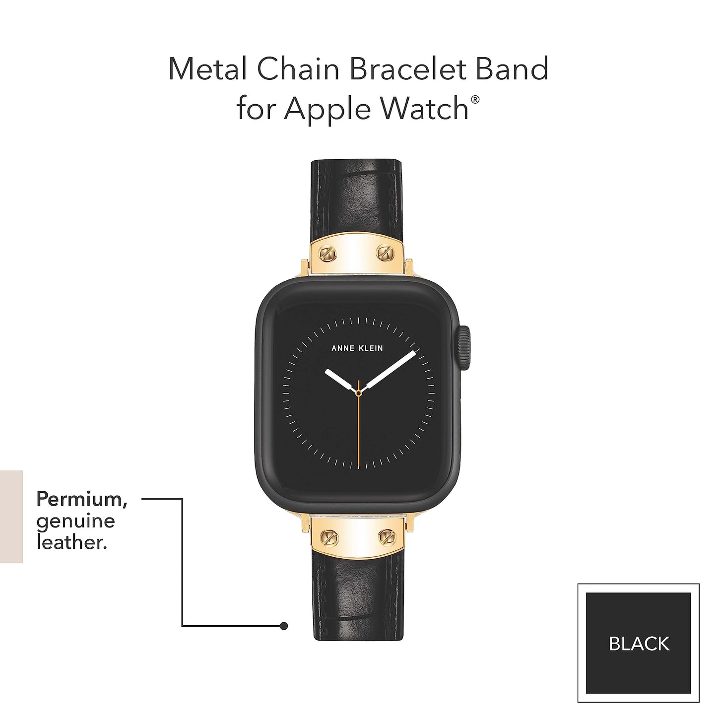 Anne Klein Leather Fashion Band for Apple Watch Secure, Adjustable, Apple Watch Band