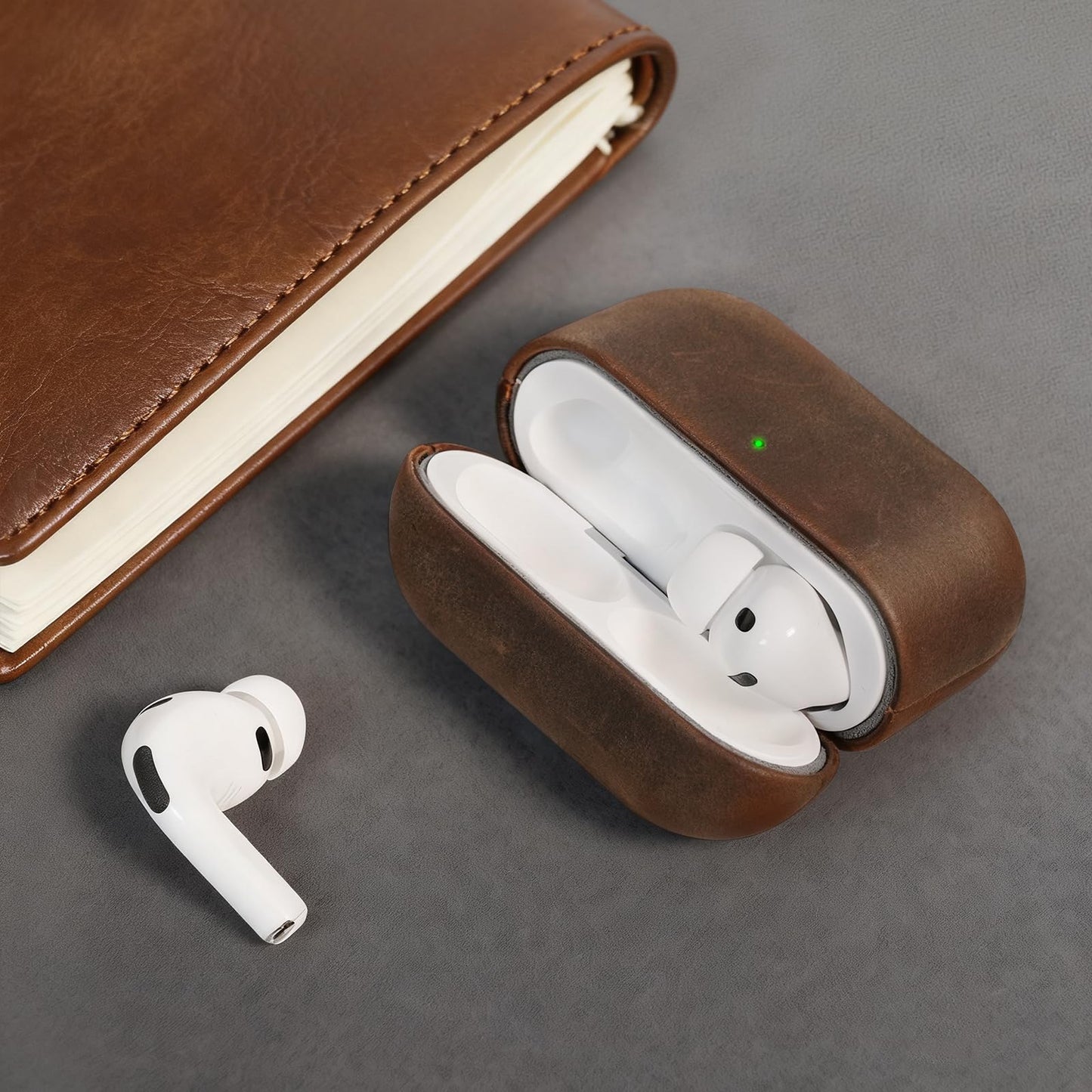 Bouixel for AirPods Pro 3 Case, Handcrafted Vintage Genuine Leather Shockproof Cover Accessories with Lanyard Compatible with Apple AirPods Pro 3rd Generation 2025