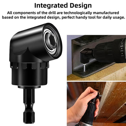 4-in-1 Impact Drill Bit Extension,Right Angle Drill Adaptor,Screwdriver Bit,Rotatable Impact Grade Socket Adapter Set,Hand Powered Tool Kit for Narrow Spaces for home work and daily maintenance