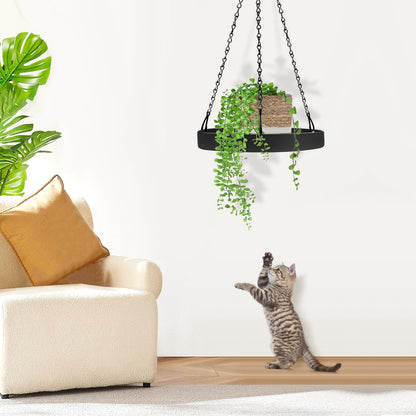 PIKAMAO Plant Hanger Indoor Outdoor, Hanging Planter Baskets for Plants, Metal Window Plant Hanger, Black Hanging Plant Shelf, 2 Pack
