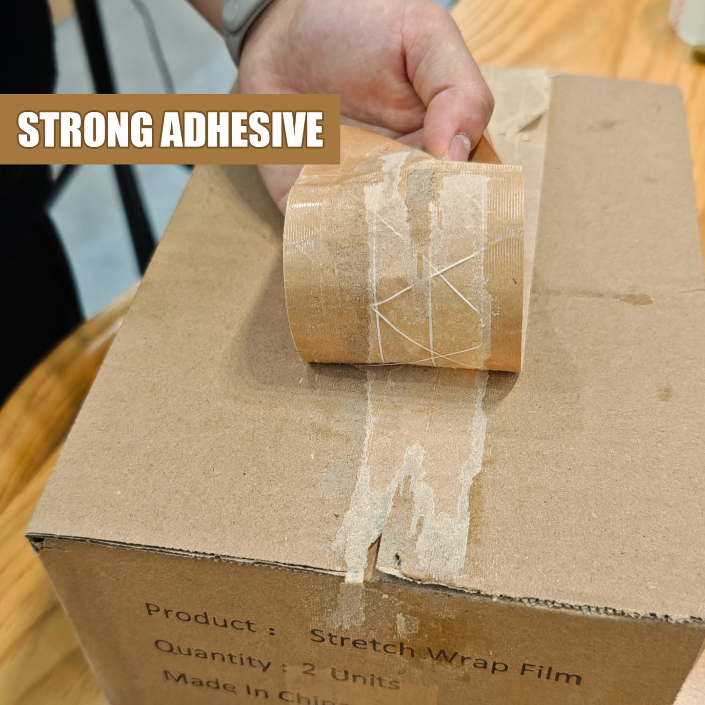 CHUANGWAY Water-Activated Kraft Paper Reinforced Tape, 1-Pack, 2.75 inches x 380 feet, for Heavy-Duty Secure Packaging and Shipping, Environmentally Friendly and Biodegradable