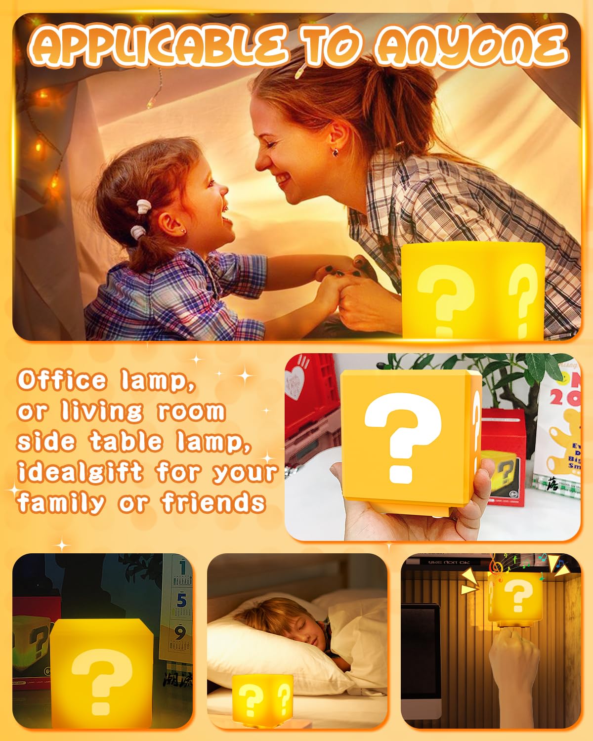 NESIMY Super Bros Toys for Boys 4-6 Night Light for Kids with Game Sound Effects Illusion Lamp Room Decor Merchandise As Gifts for Kids 6-8 Fans