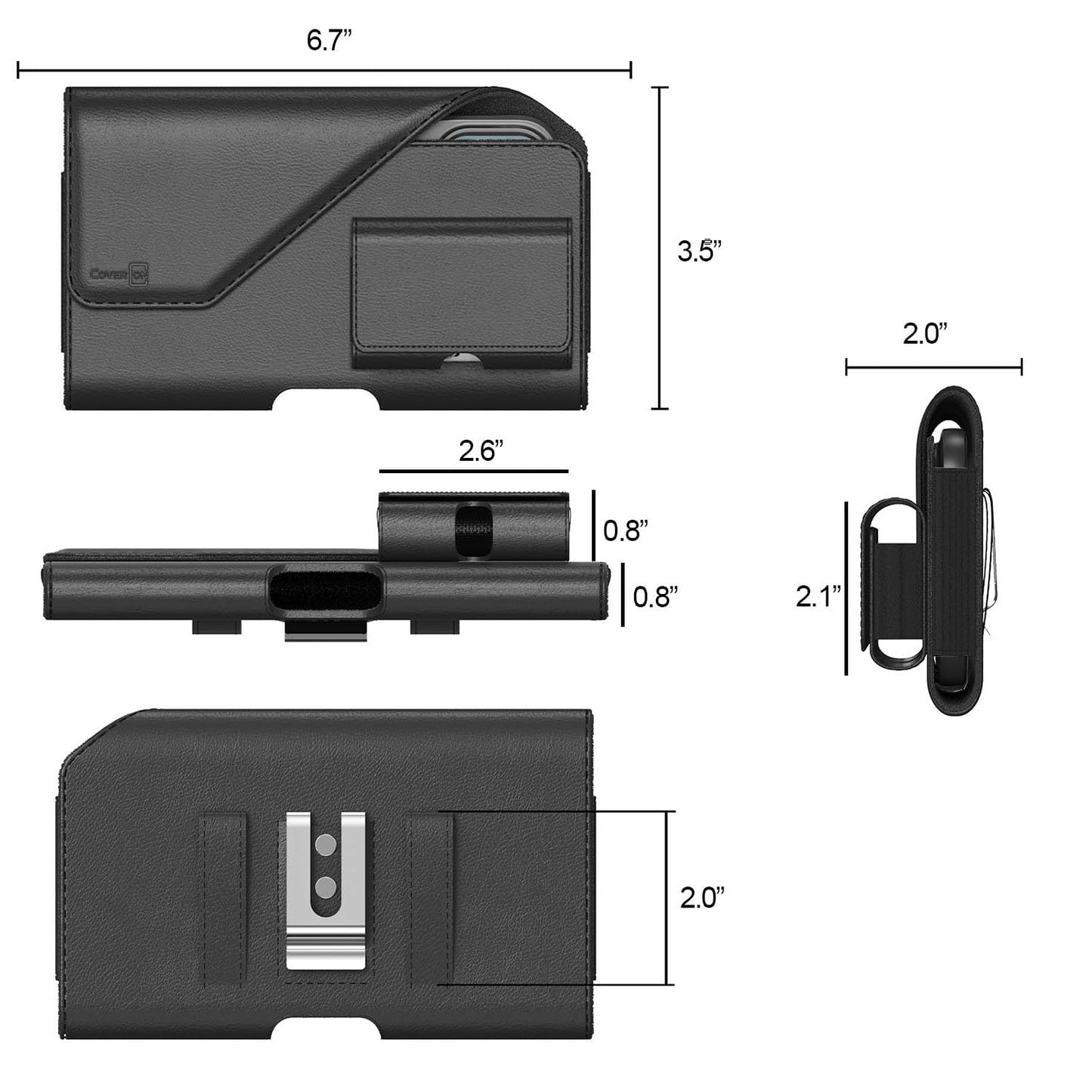 CoverON Holster with Earbuds Holder for 1+ OnePlus 15R 15 Nord 4 Open 13 13R 12 12R CE4 One Plus N200 N20 N10 5G 10T 10 9 Pro 8T+ Phone Case Belt Clip Buds Leather Pouch Bag (Fits Otterbox/Any Case)