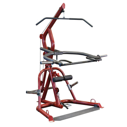 Body-Solid (GLGS100 Corner Leverage Gym for Strength Training, 3 Station Exercise Equipment, Red
