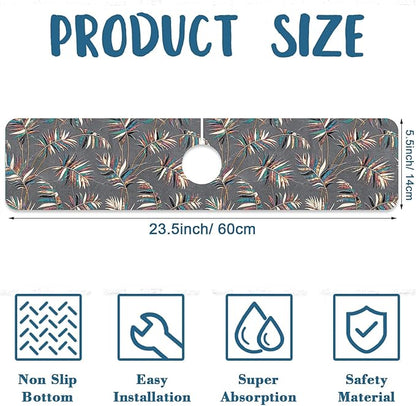 Ceramic Texture Sink Splash Guard Kitchen Tiles Faucet Absorbing Mat Fast