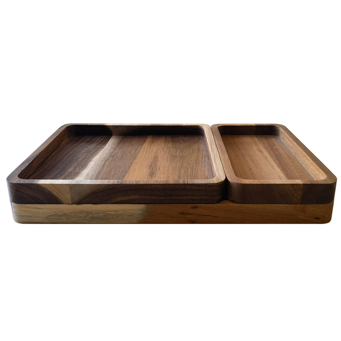 Acacia Wooden Valet Tray for Men,Natural Wood Grain EDC Tray Set Catch All for Keys Wallet Phone Glasses Watch Jewelry Pen,Tray Organizer for Entryway Nightstand Office Desk Drawer