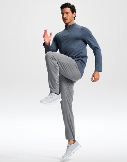 G Gradual Men's Sweatpants with Zipper Pockets Lightweight Athletic Workout Pants Soft Casual Lounge Sweat Pants for Mens(Platinum Heather, L)