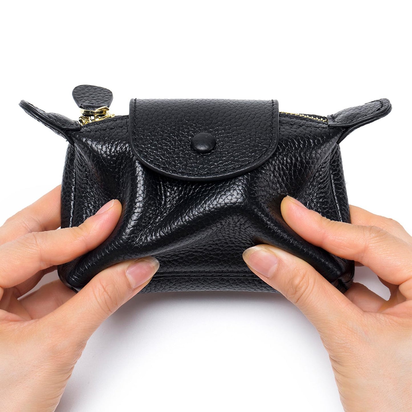 SENDEFN Small Leather Women Coin Purse, Women's Keychain Zipper Pocket Pouch Wallet