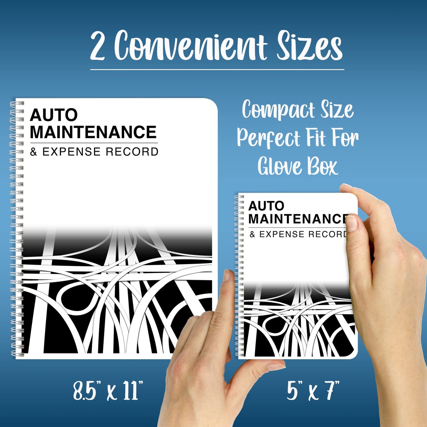 BookFactory Auto Maintenance and Vehicle Maintenance Log Book/Car Maintenance & Expense Tracker Record Book and Logbook - 5'' x 7'', 100 Pages, Wire-O (Made in USA)