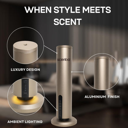 Smart Plug-in Diffuser with App Control | Waterless Cold Air Diffuser | My Way Hotel-Inspired Scent Included | 500 Sq. Ft. Coverage | Mother's Day & Housewarming Gift | Black