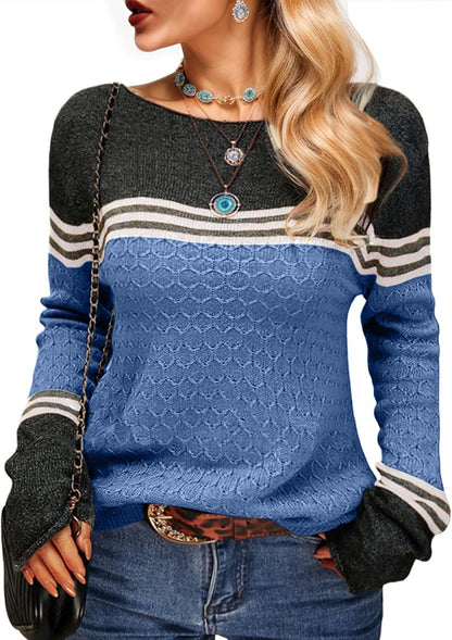 Womens Sweaters Fall 2025 Fashion Boho Trendy Lightweight Pullover Crew Long Sleeve Cute Tops for Women Winter Outfits