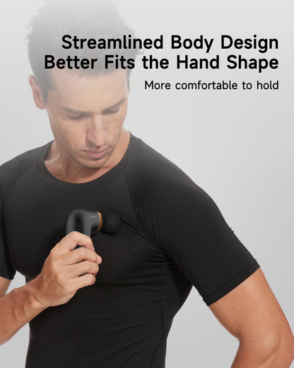 HEYCHY A1 Super Mini Massage Gun, Percussion Deep Tissues Muscle Massager, Travel Massage Gun, Compact Sports Massager, Portable Handheld Massager for Office, Home, Athletes(Black)