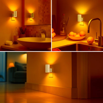 Briignite Night Lights Plug into Wall, Modern LED Night Light Plug in, Dusk to Dawn Sensor, Soft White 3000K, 0-100LM Adjustable Brightness, Dimmable NightLight for Hallway, Bedroom, Stairway, 2 Pack