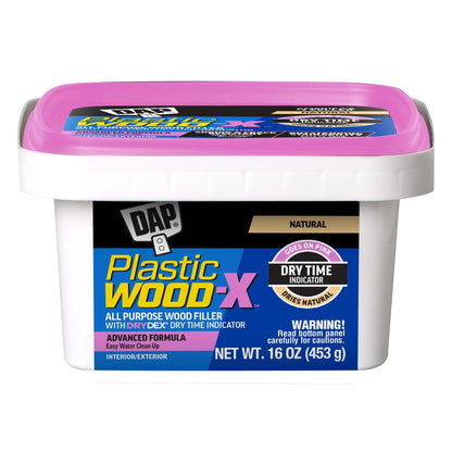 DAP Plastic Wood-X with DryDex Wood Filler, Natural, 16 Oz (7079800542)