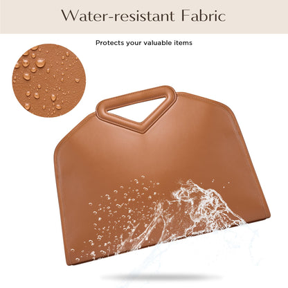 CHUNLI 16 Inch Laptop Bag for Women, Waterproof Tote Computer Bag for Work Business, PU Leather Briefcase Purses Handbag