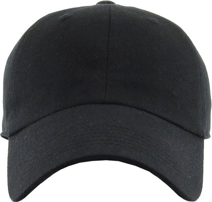 KBETHOS Classic Cotton Dad Hat Bundle Adjustable Unconstructed Plain Cap (One Size, Black (12 Pack))