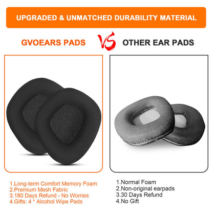 Replacement Ear Pads Cushions for Corsair Void & Corsair Void PRO RGB Wired/Wireless Gaming Headsets with Black Mesh Fabric, Memory Foam - Black