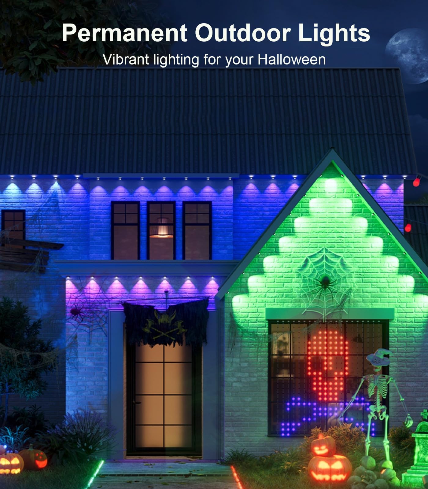 200FT Permanent Outdoor Lights for House, Smart RGB LED Outside Eaves Lights House Decor with APP Remote Control, IP67 Waterproof Outdoor Lighting for Holiday, Roof, Party, Daily, Halloween, Christmas